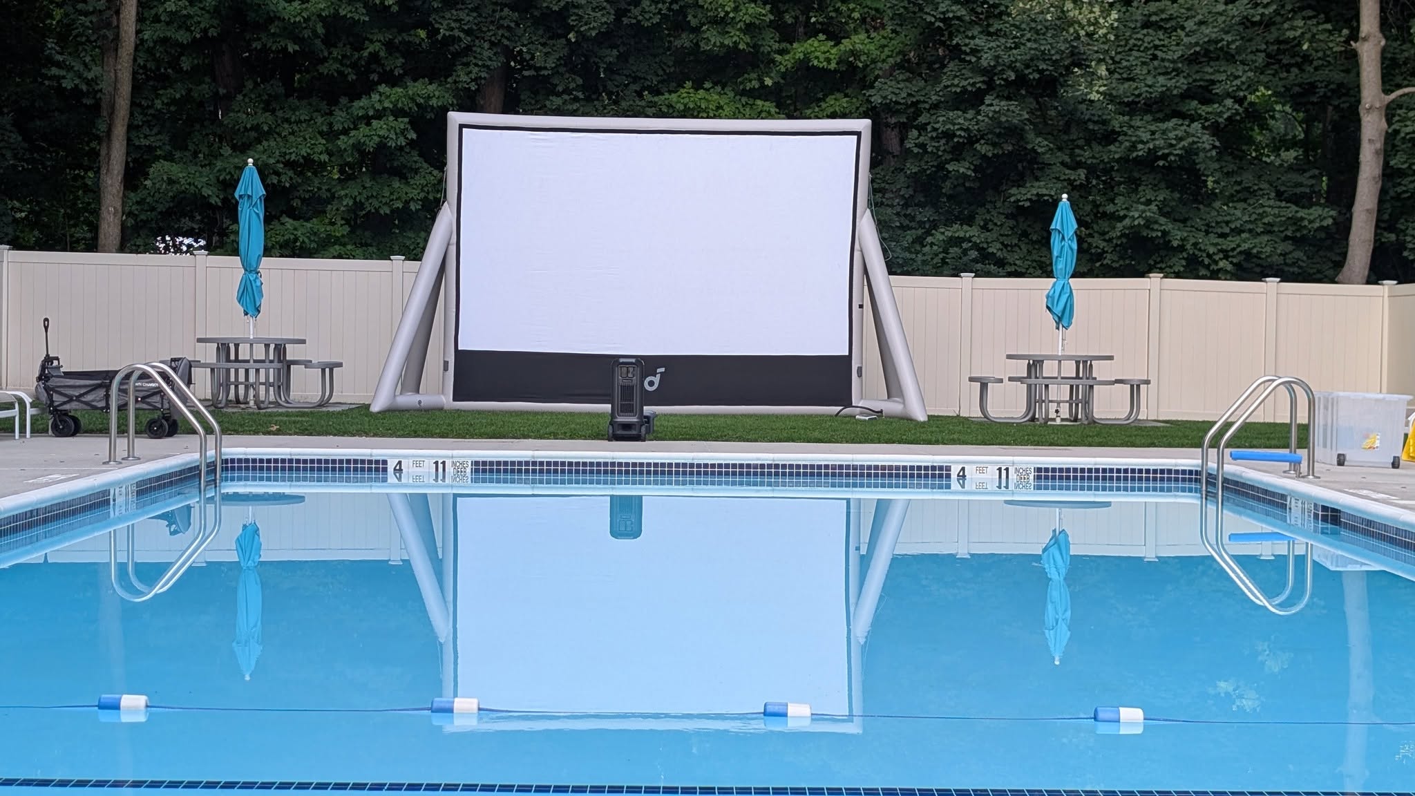 Community pool movie night